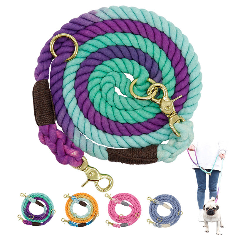 Multi Color Cotton Long Pet Leash For Walking Training