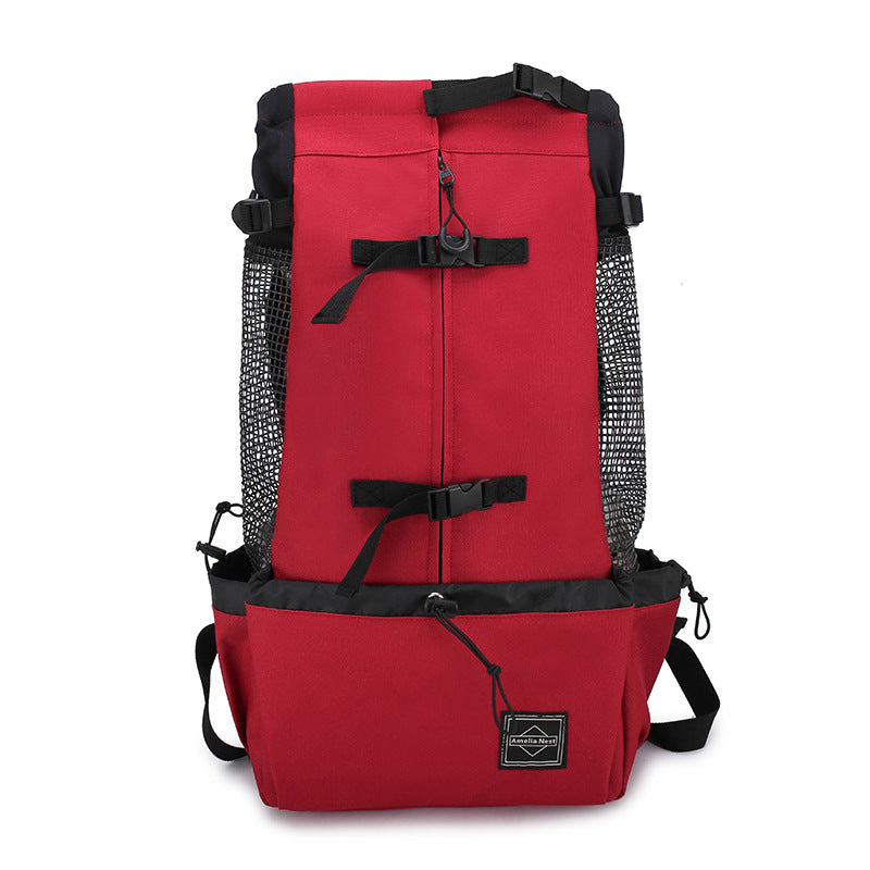 Pet Double Shoulder Backpack Travel Carrier Bag