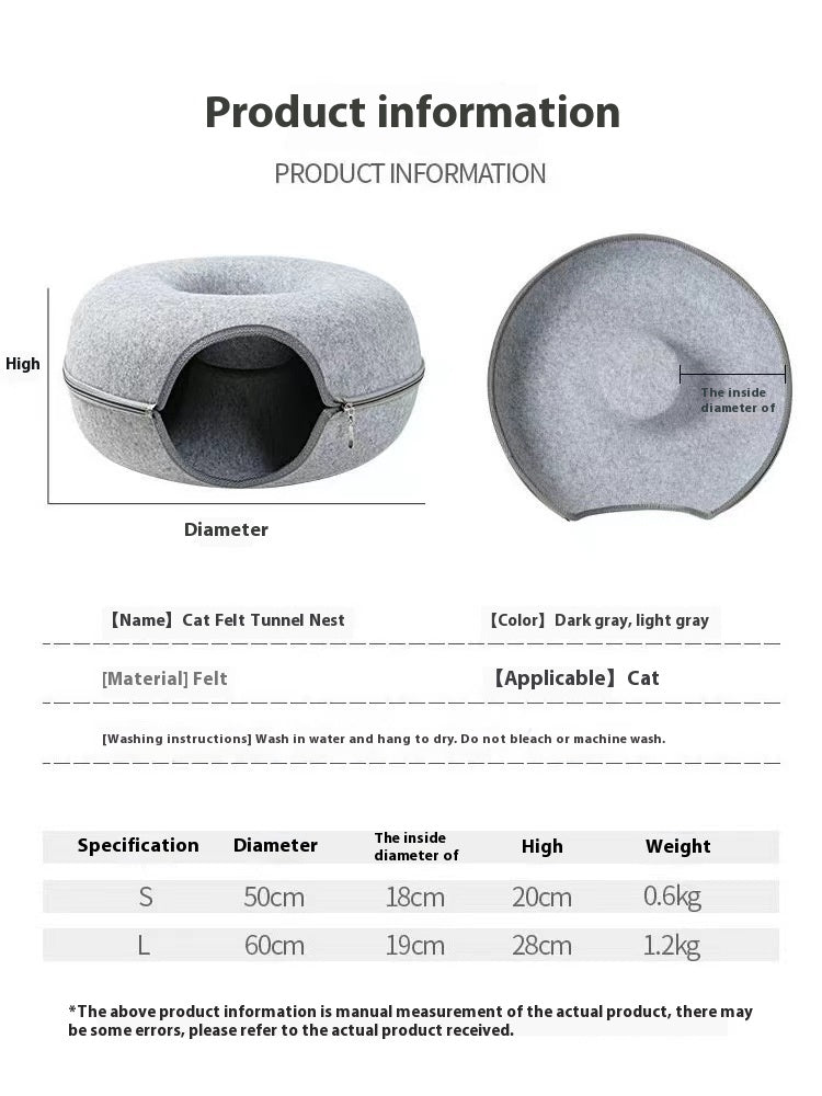 Comfortable Round Tunnel Bed For Pet