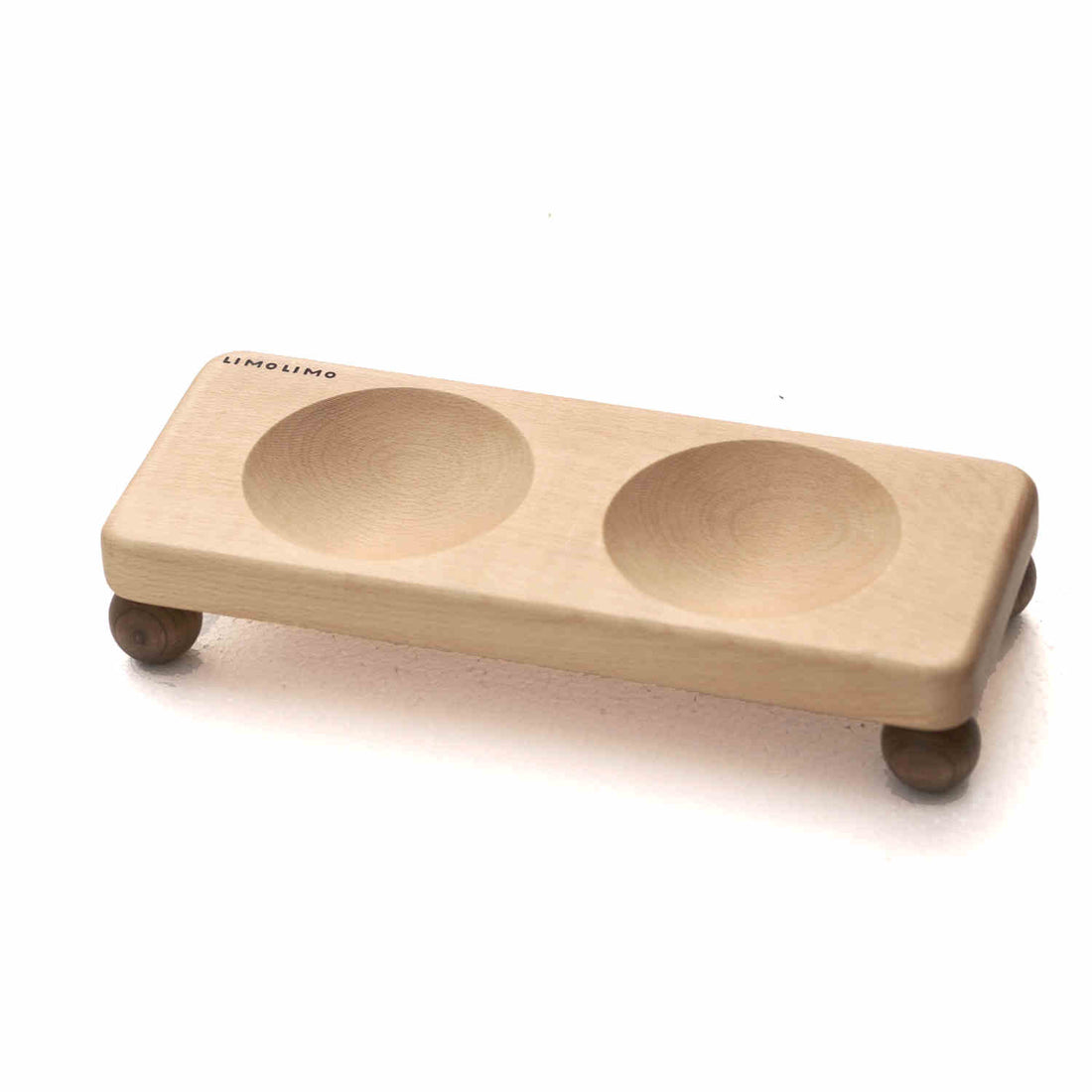Solid Wood Ceramic Feeding Bowl For Pet