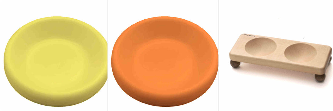 Solid Wood Ceramic Feeding Bowl For Pet