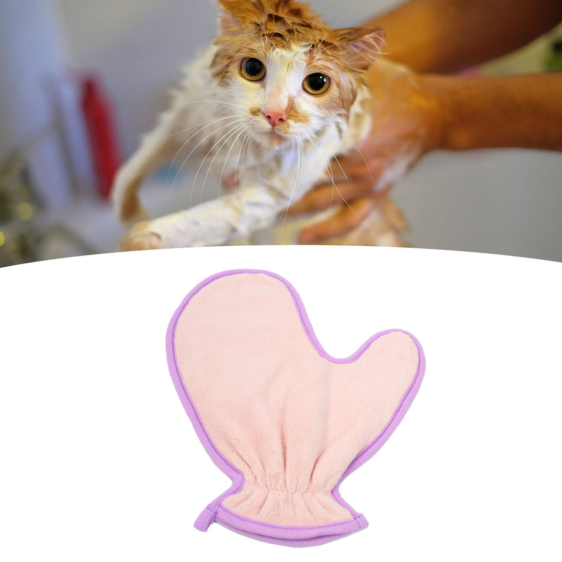 Pet Double Sided Absorbent Fiber Bath Towel Cleaning Gloves Grooming Supplies