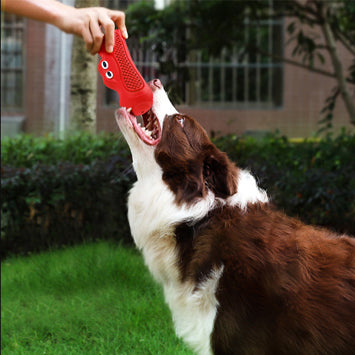 Pet Natural Rubber Vocal Rugby Chew Teething Toy