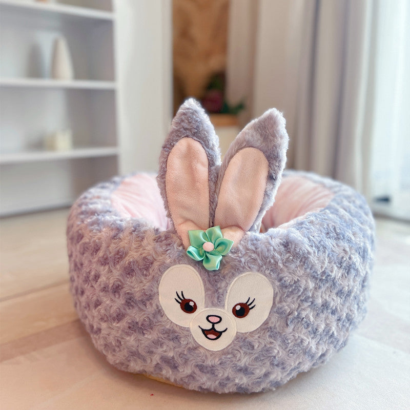 Cartoon Plush Round Nest Bed For Pet