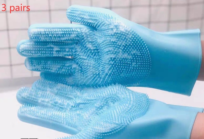 Pet Silicone Grooming Bath Massage Glove Comb Brush Cleaning Tool