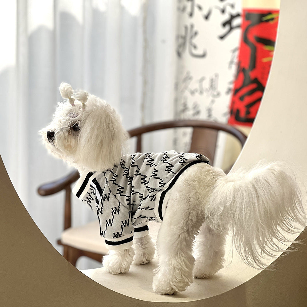 Autumn Winter Pet Jacket With Zipper Warm Coat