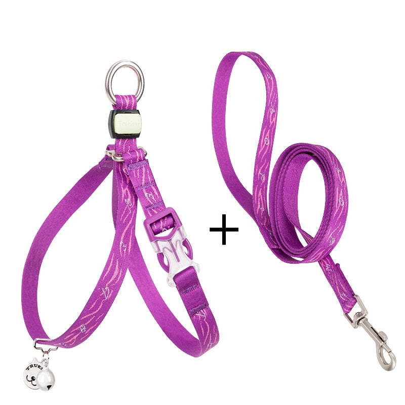 Bell Chest Strap Vest With Leash For Pet