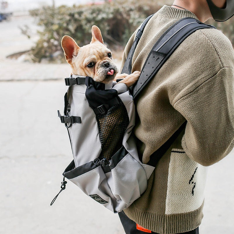 Pet Double Shoulder Backpack Travel Carrier Bag