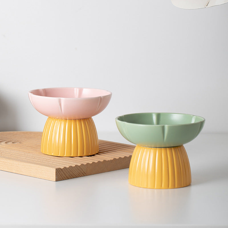 Candy Color Ceramic Feeding Bowl For Pet