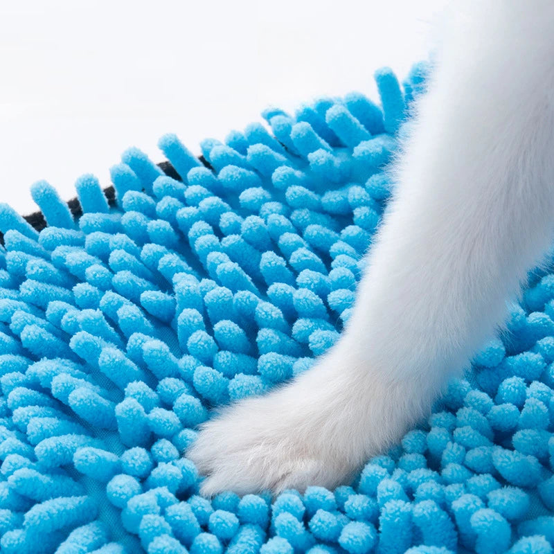 Pet Super Absorbent Microfiber Bath Towel With Hand Pockets Grooming Cloth