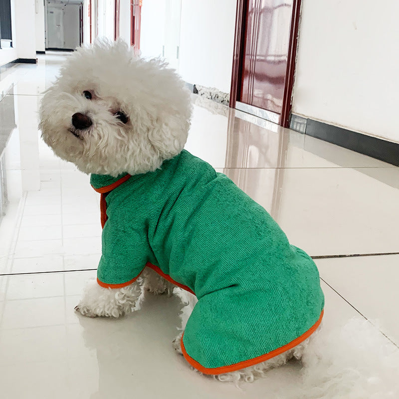 Pet Fast Dry Microfiber Absorbent Bathrobe Towel Grooming Coat