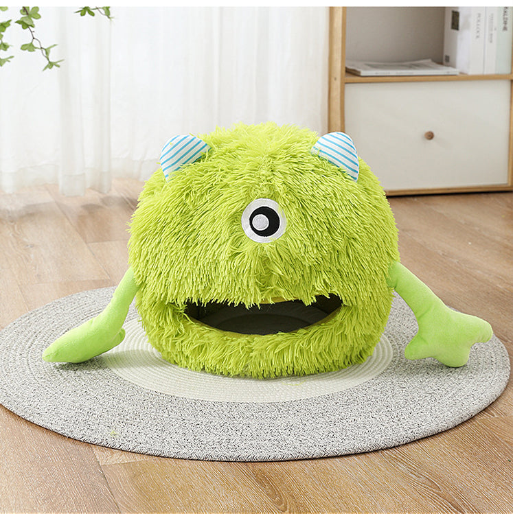 Fluffy Calming Round Washable Bed For Pet