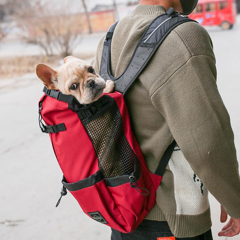Pet Double Shoulder Backpack Travel Carrier Bag