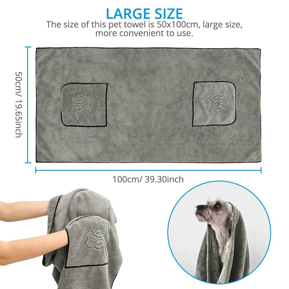 Pet Super Absorbent Bathrobe Large Drying Towel Grooming Cloth