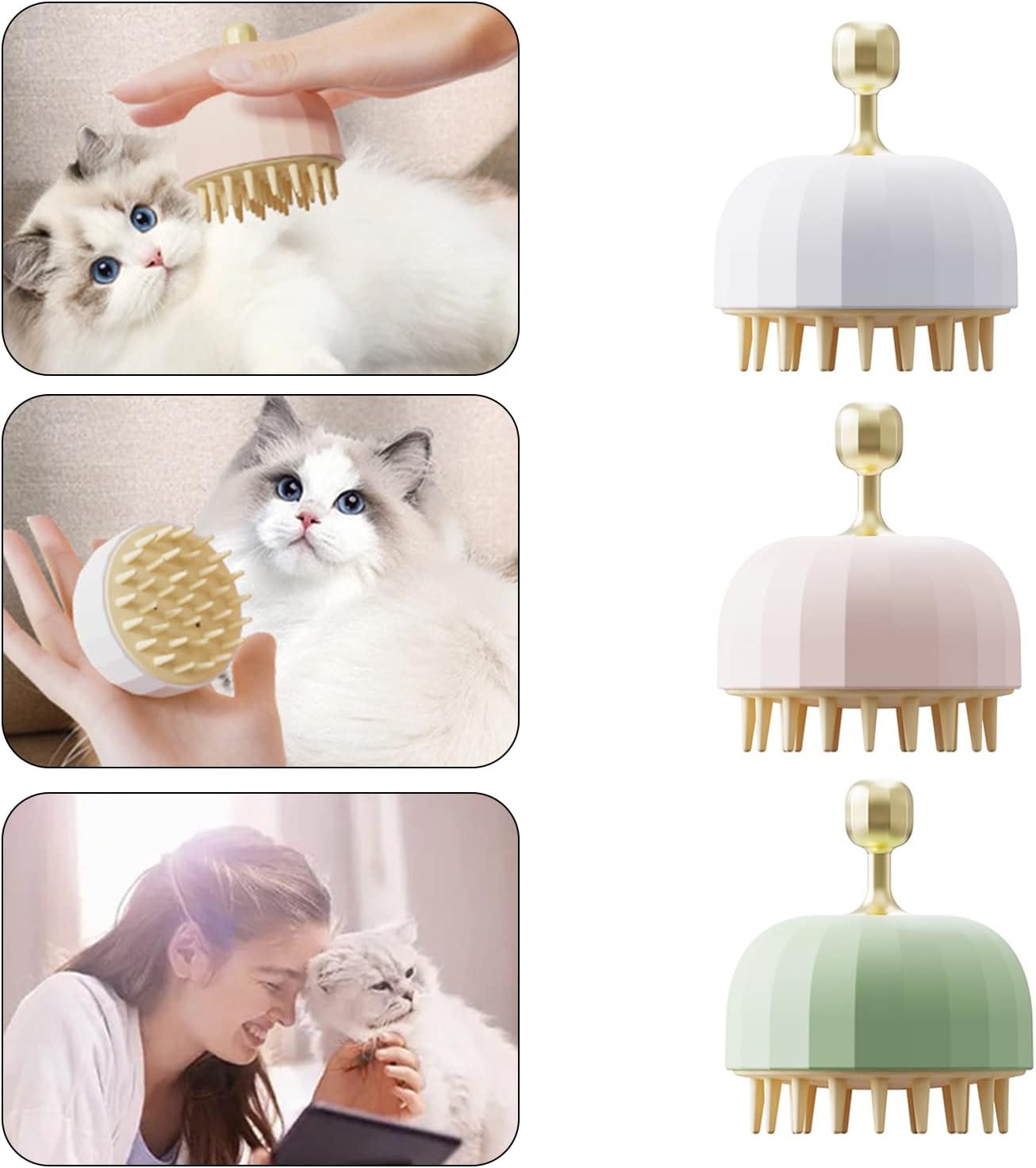 Pet Bath Massage Shampoo Grooming Brush Tool Set
