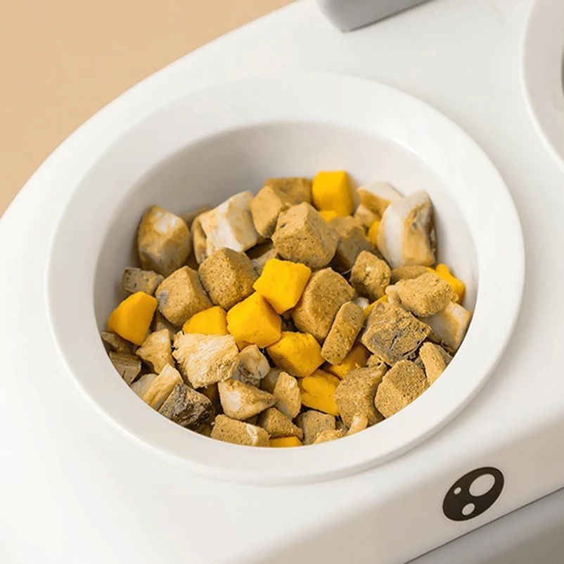 Duck Design Double Bowl Feeding Tray For Pet
