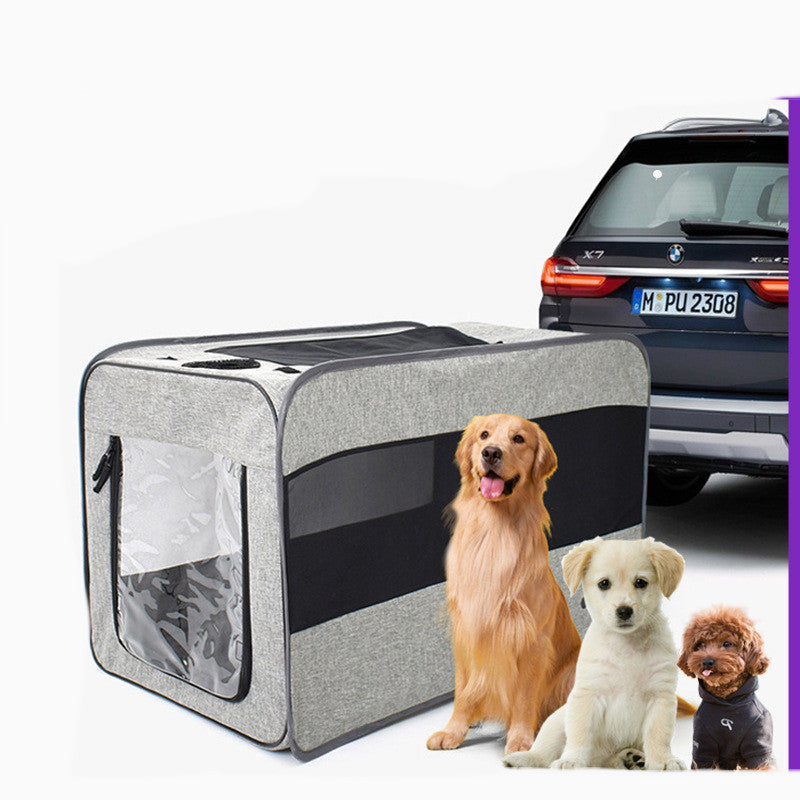 Pet Portable Folding Travel Carrier Bag With Safety Zippers