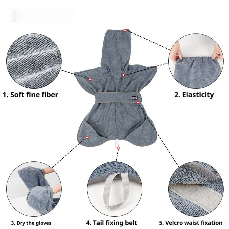 Pet Cotton Quick Dry Absorbent Bath Towel Grooming Cloth