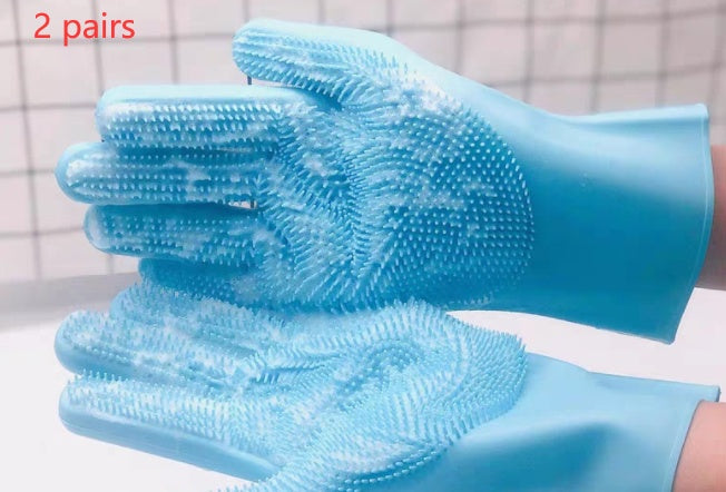 Pet Silicone Grooming Bath Massage Glove Comb Brush Cleaning Tool