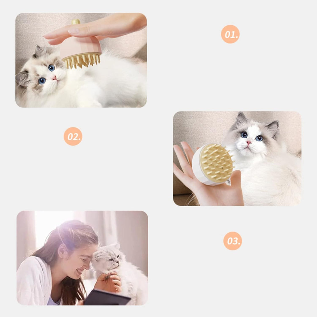 Pet Bath Massage Shampoo Grooming Brush Tool Set