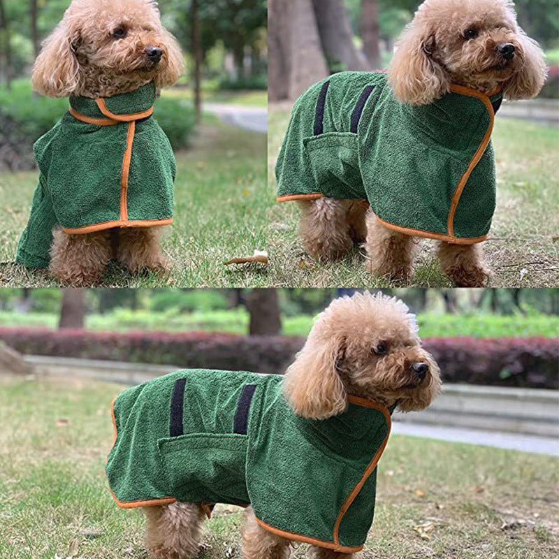 Pet Fast Dry Microfiber Absorbent Bathrobe Towel Grooming Coat