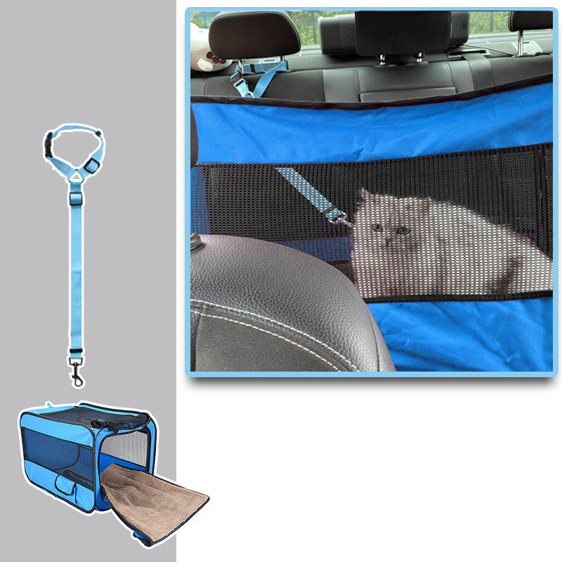 Pet Portable Folding Travel Carrier Bag With Safety Zippers