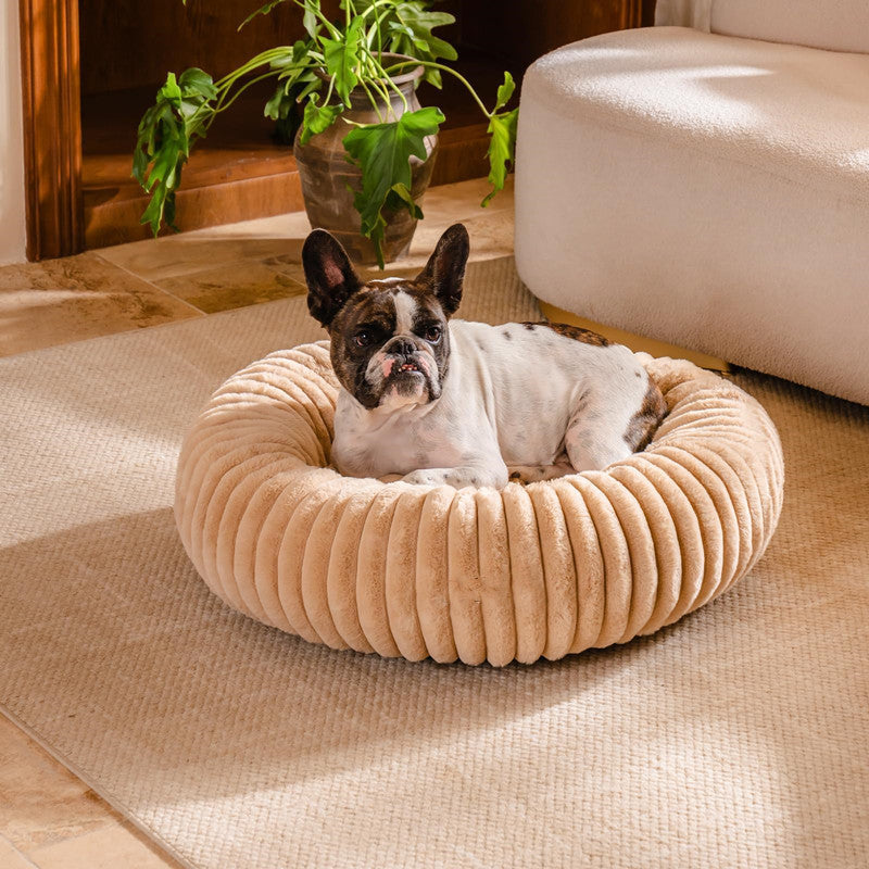 Plush Rabbit Fur Winter Warm Round Bed For Pet