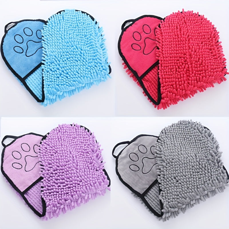 Pet Super Absorbent Microfiber Bath Towel With Hand Pockets Grooming Cloth