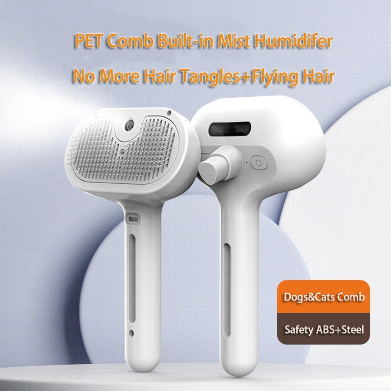 Self Cleaning Dematting Grooming Comb With Mist For Pet