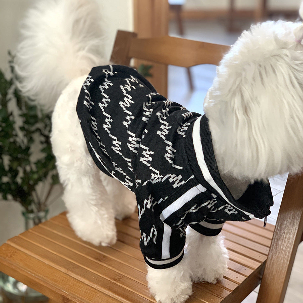 Autumn Winter Pet Jacket With Zipper Warm Coat