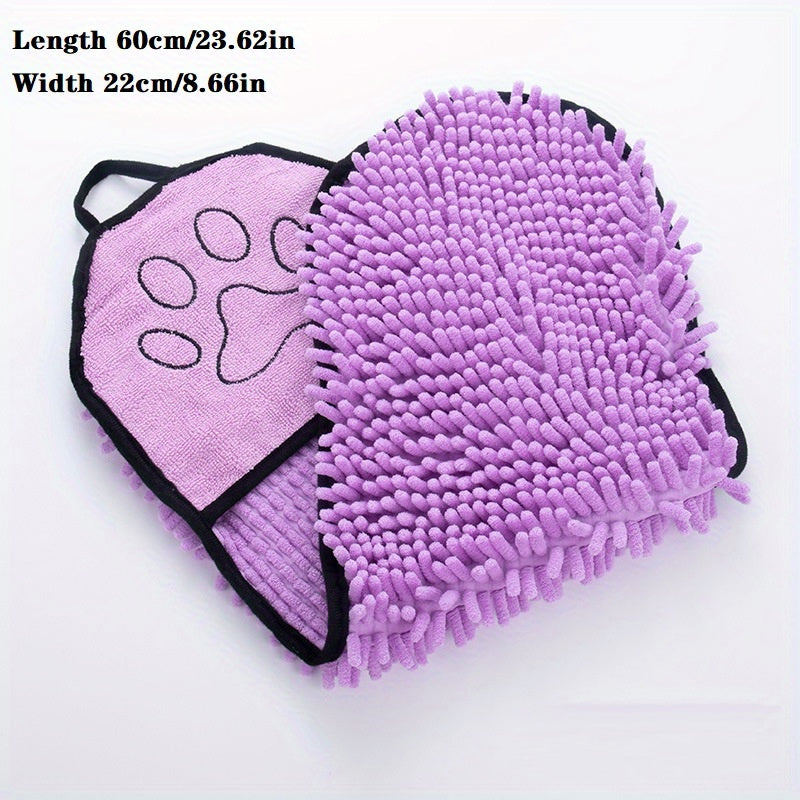 Pet Super Absorbent Microfiber Bath Towel With Hand Pockets Grooming Cloth