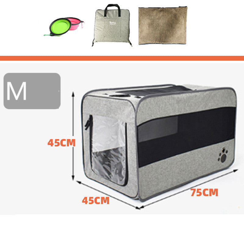 Pet Portable Folding Travel Carrier Bag With Safety Zippers
