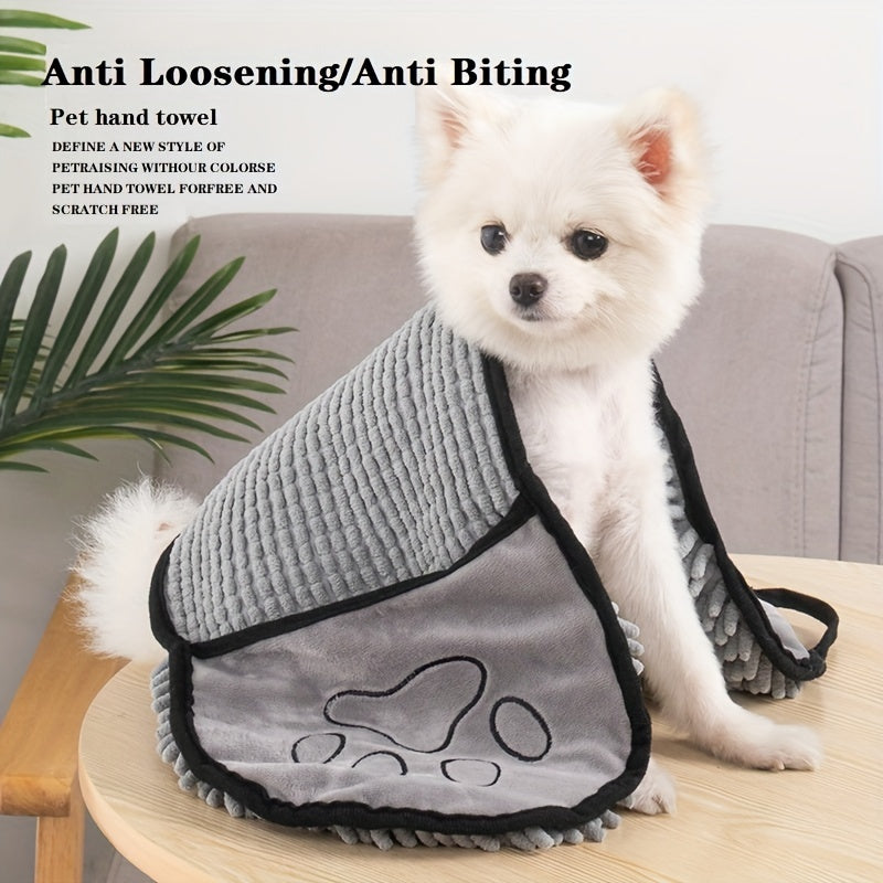 Pet Super Absorbent Microfiber Bath Towel With Hand Pockets Grooming Cloth