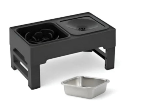 Adjustable Height Stainless Double Bowl Feeder Stand For Pet