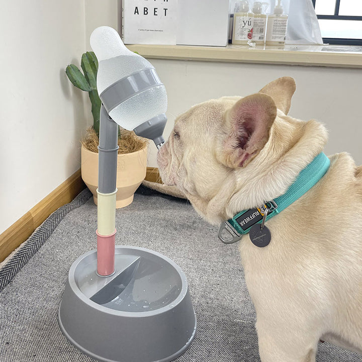 Automatic Adjustable Height Pet Water Dispenser And Feeder Bowl With Fountain System