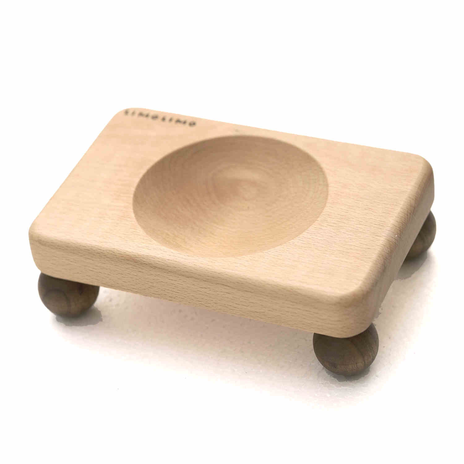 Solid Wood Ceramic Feeding Bowl For Pet