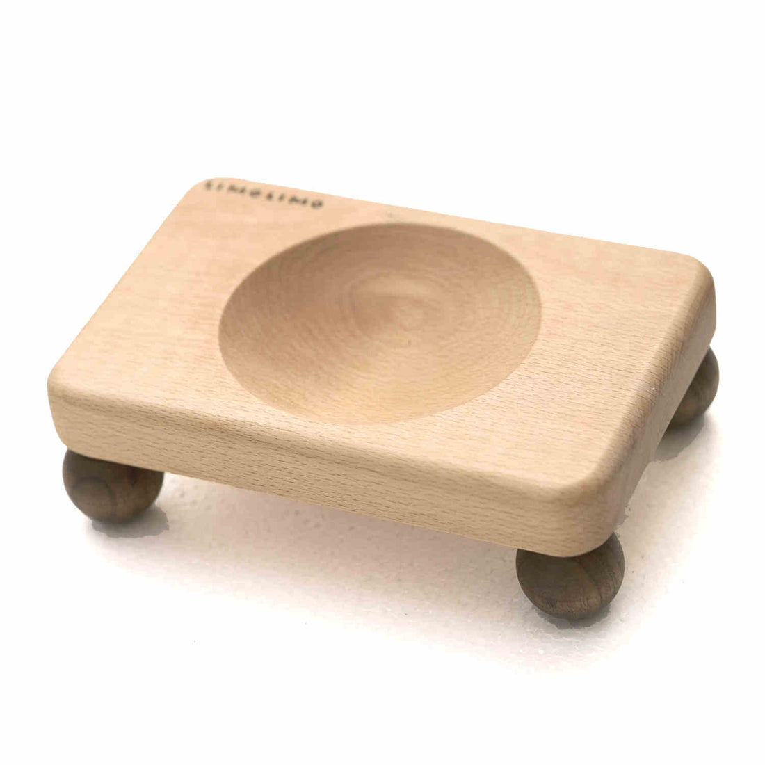 Solid Wood Ceramic Feeding Bowl For Pet