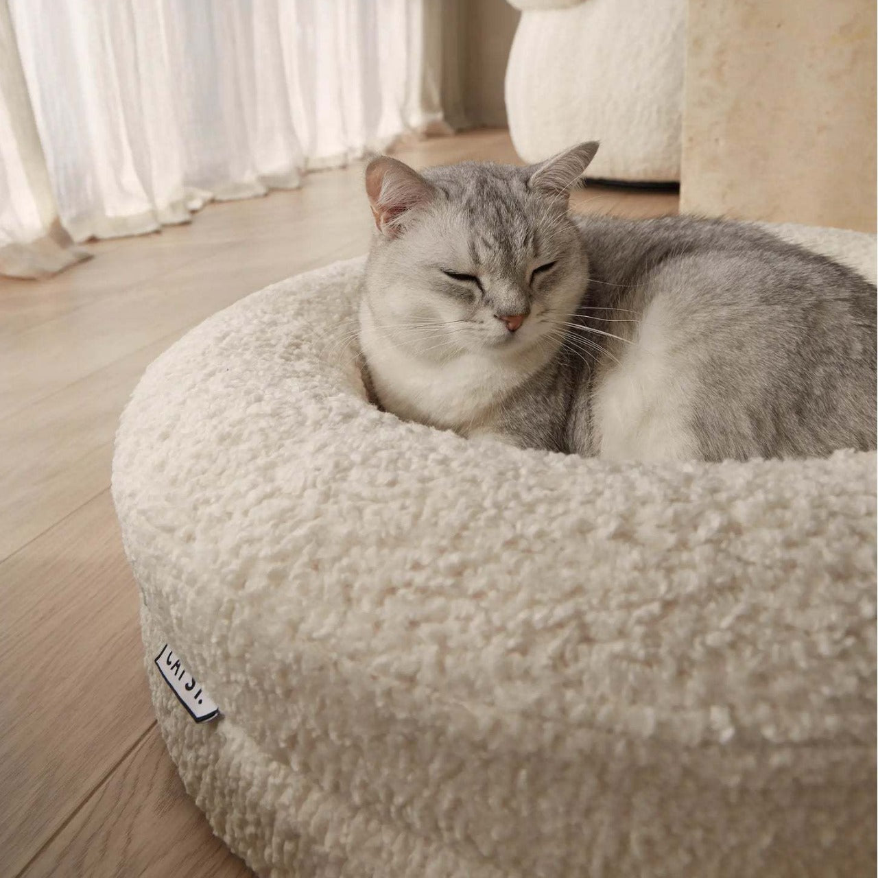 Solid Color Round Leisure Nest Bed For Pet