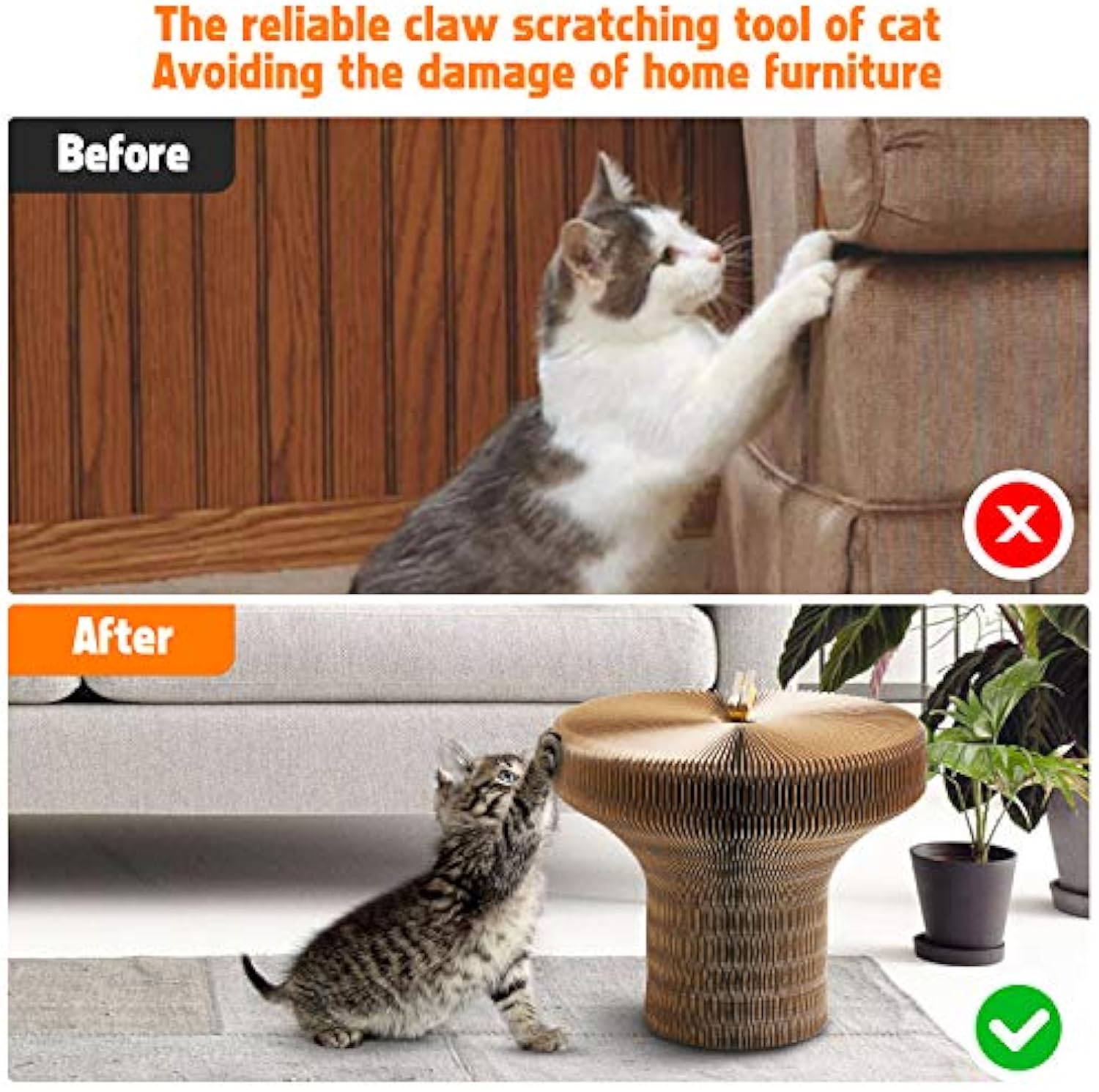 Collapsible Cardboard Scratcher Lounge Bed For Pet