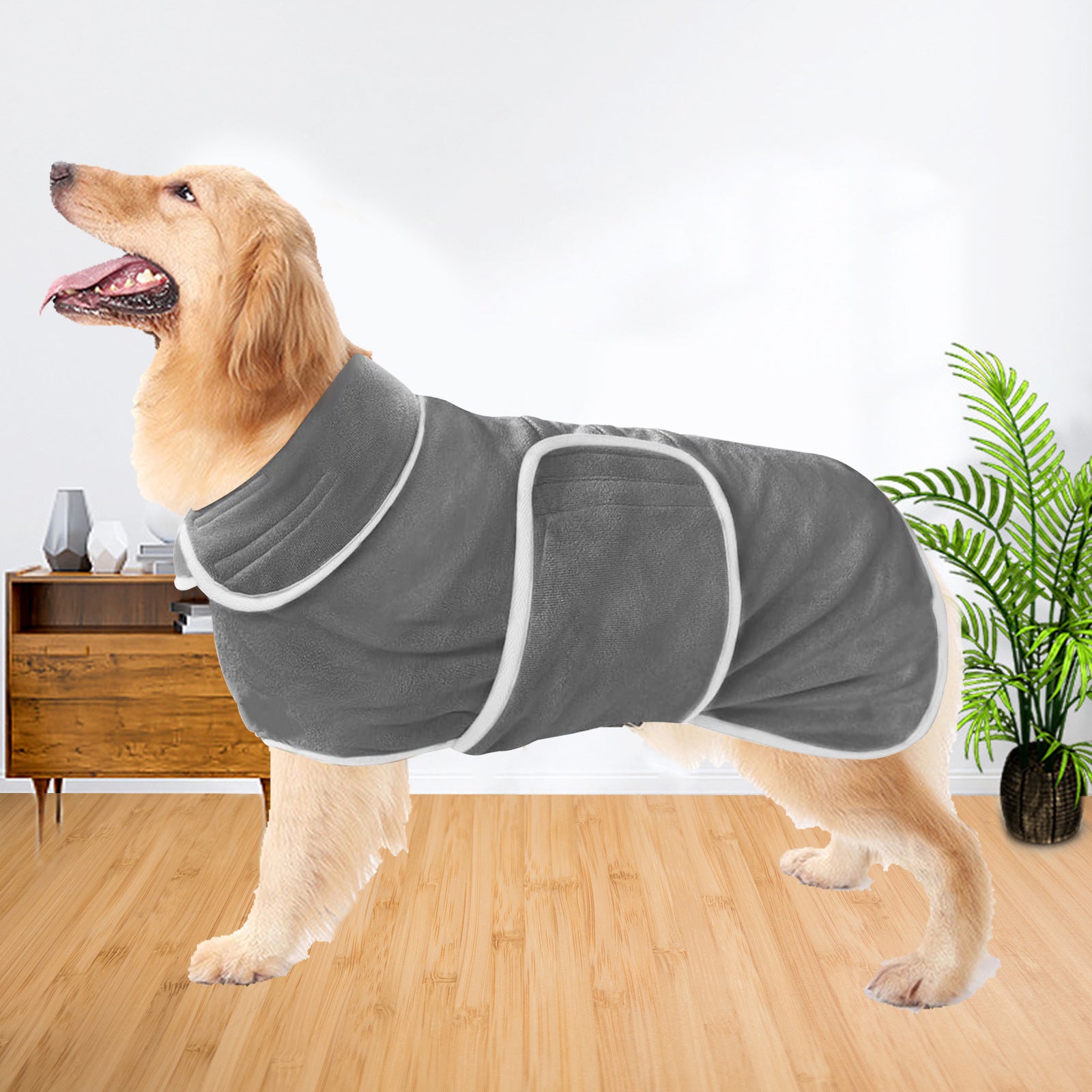 Pet Super Absorbent Bathrobe Towel Outfit Coat Grooming Wear