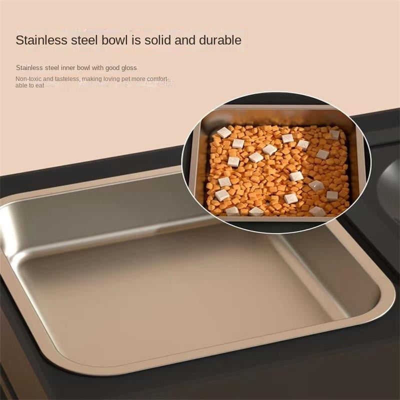 Adjustable Height Stainless Double Bowl Feeder Stand For Pet