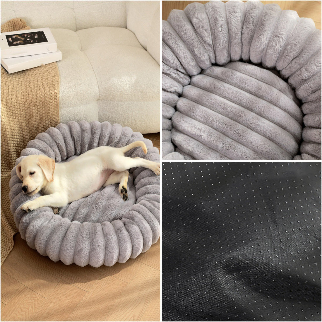 Plush Rabbit Fur Winter Warm Round Nest Bed For Pet