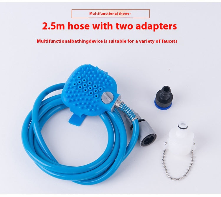 Pet Bathing Silicone Shower Massage Gloves With Nozzle Brush Tool