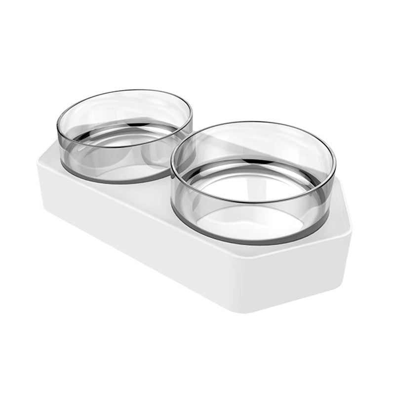 Ceramic Double Bowl Feeding Bowl With Stand For Pet