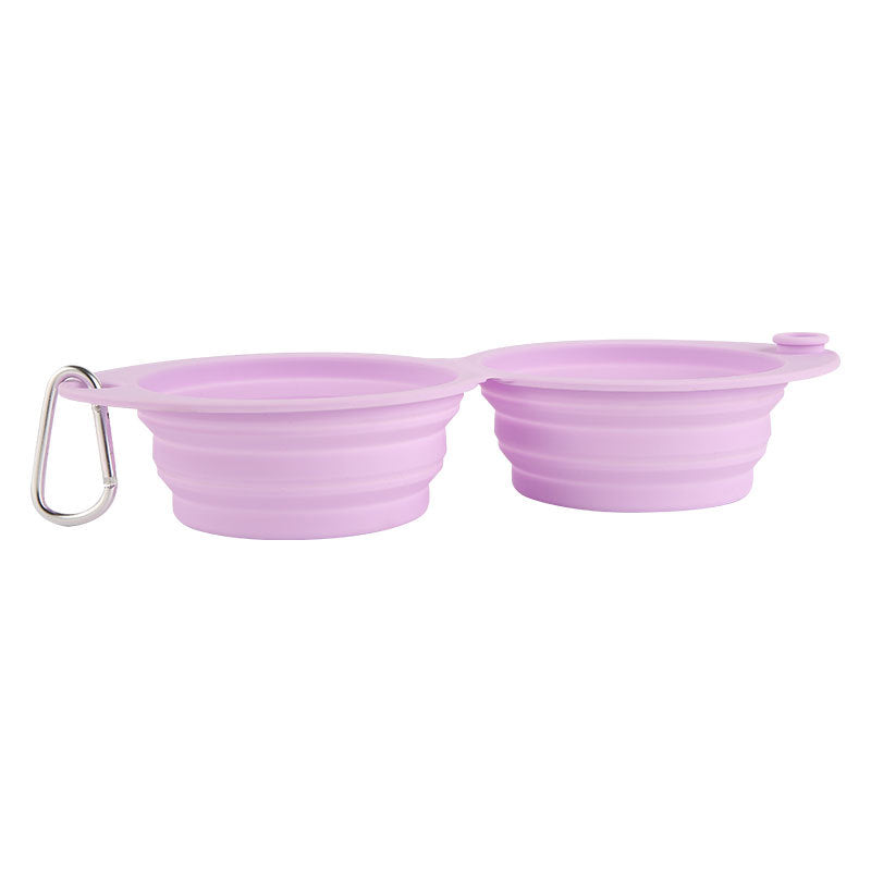 Portable Foldable Silicone Pet Feeding Bowl Outdoor Use