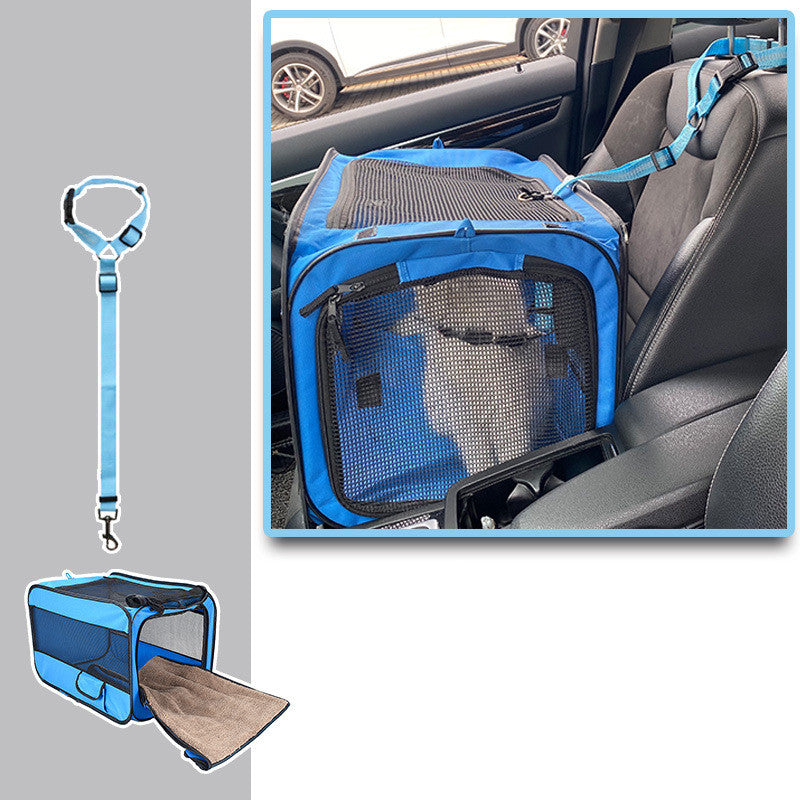 Pet Portable Folding Travel Carrier Bag With Safety Zippers