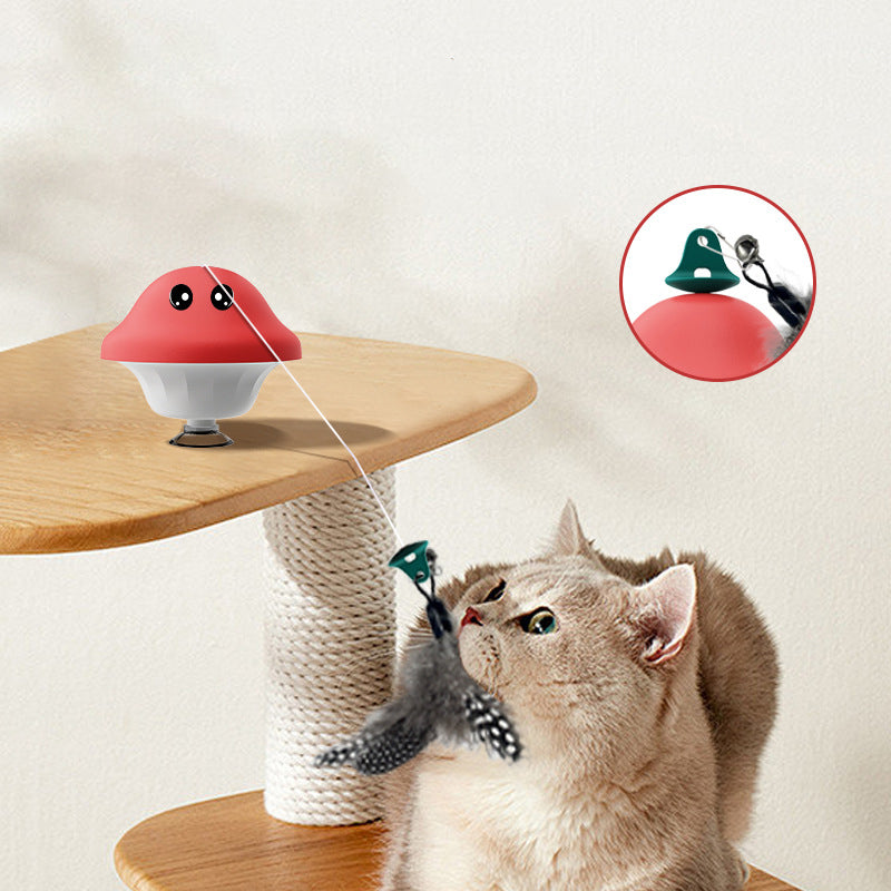 Pet Suction Cup Retractable Wand Teaser Interactive Exercise Toy