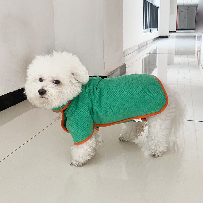 Pet Fast Dry Microfiber Absorbent Bathrobe Towel Grooming Coat