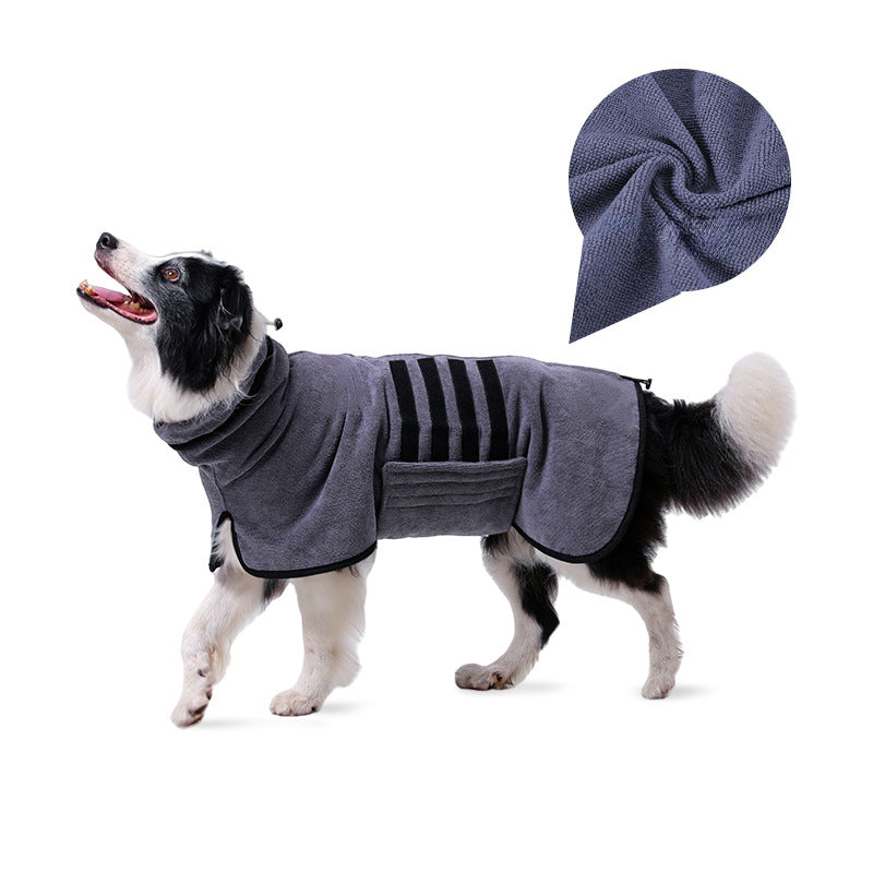 Pet Adjustable Absorbent Bathrobe Drying Towel Grooming Clothes