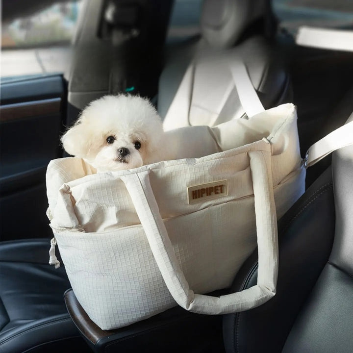Pet Car Seat Carrier With Adjustable Safety Leash Travel Bag